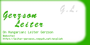 gerzson leiter business card
